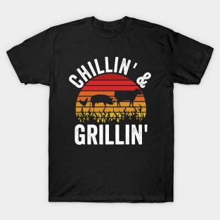 Funny Grilling Dad BBQ Season Chilling And Grilling T-Shirt